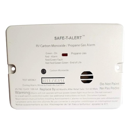 Water World Combo Carbon Monoxide Propane Alarm White WA3291681